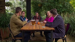 Mark Brennan, Aaron Brennan, Tyler Brennan, Sheila Canning, Russell Brennan in Neighbours Episode 