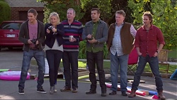 Tyler Brennan, Lauren Turner, Karl Kennedy, Nate Kinski, Russell Brennan, Brad Willis in Neighbours Episode 7195