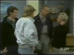 Paul Robinson, Scott Robinson, Jim Robinson, Helen Daniels in Neighbours Episode 0302