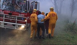 Fire Officer No. 1, Joe Scully, Tina Nguyen, Fire Officer No. 2 in Neighbours Episode 