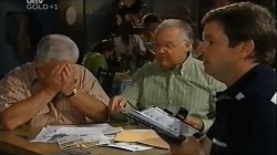 Lou Carpenter, Harold Bishop, David Bishop in Neighbours Episode 