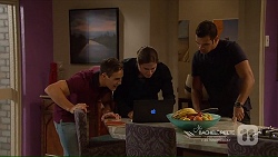 Aaron Brennan, Tyler Brennan, Nate Kinski in Neighbours Episode 7215