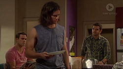 Aaron Brennan, Tyler Brennan, Nate Kinski in Neighbours Episode 7230
