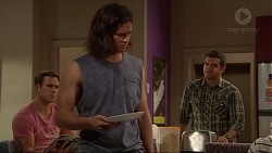 Aaron Brennan, Tyler Brennan, Nate Kinski in Neighbours Episode 