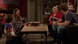 Jimmy Williams, Amy Williams, Sheila Canning, Kyle Canning in Neighbours Episode 