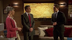 Hilary Robinson, Paul Robinson, Aaron Brennan in Neighbours Episode 7249