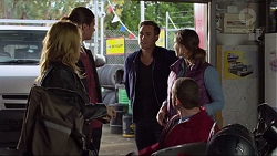 Steph Scully, Tyler Brennan, Aaron Brennan, Amy Williams, Toadie Rebecchi in Neighbours Episode 