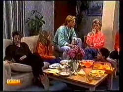 Gail Robinson, Charlene Robinson, Scott Robinson, Helen Daniels in Neighbours Episode 