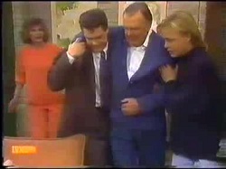 Madge Bishop, Paul Robinson, Dan Ramsay, Scott Robinson in Neighbours Episode 