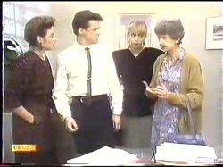 Gail Robinson, Paul Robinson, Jane Harris, Nell Mangel in Neighbours Episode 