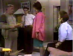 Rob Lewis, Paul Robinson, Gloria Lewis, Gail Robinson in Neighbours Episode 