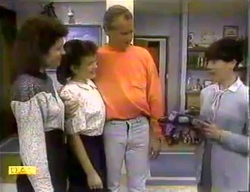 Beverly Robinson, Lucy Robinson, Jim Robinson, Hilary Robinson in Neighbours Episode 