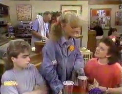 Harold Bishop, Nick Page, Sharon Davies, Lucy Robinson in Neighbours Episode 