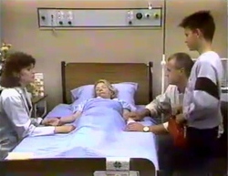 Beverly Robinson, Helen Daniels, Jim Robinson, Todd Landers in Neighbours Episode 