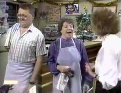 Harold Bishop, Edith Chubb, Madge Bishop in Neighbours Episode 