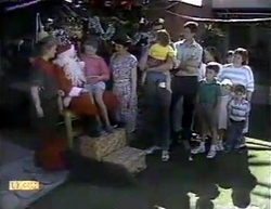 Sharon Davies, Edith Chubb, Katie Landers, Beverly Robinson, Des Clarke, Jamie Clarke, Joe Mangel, Toby Mangel in Neighbours Episode 