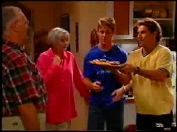 Harold Bishop, Madge Bishop, Lance Wilkinson, Joel Samuels in Neighbours Episode 