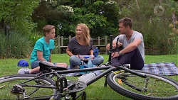 Charlie Hoyland, Steph Scully, Mark Brennan in Neighbours Episode 