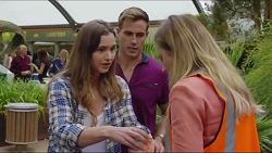 Amy Williams, Aaron Brennan, Sonya Rebecchi in Neighbours Episode 