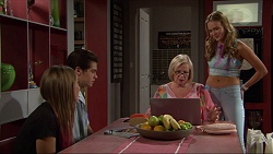 Piper Willis, Ben Kirk, Sheila Canning, Xanthe Canning in Neighbours Episode 