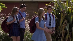 Piper Willis, Ben Kirk, Xanthe Canning, Angus Beaumont-Hannay in Neighbours Episode 