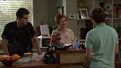 Ben Kirk, Susan Kennedy, Angus Beaumont-Hannay in Neighbours Episode 7369