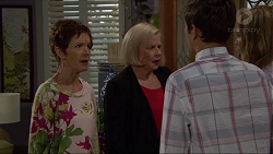 Susan Kennedy, Sheila Canning, Angus Beaumont-Hannay, Xanthe Canning in Neighbours Episode 7369