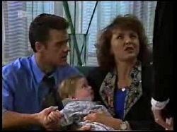 Paul Robinson, Andrew Robinson, Pam Willis in Neighbours Episode 