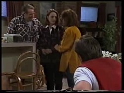 Doug Willis, Jill Weir, Pam Willis, Cameron Hudson in Neighbours Episode 