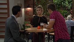 Tom Quill, Madison Robinson, Aaron Brennan in Neighbours Episode 