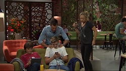 Jimmy Williams, Charlie Hoyland, Steph Scully, Mark Brennan in Neighbours Episode 
