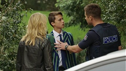 Archie Quill, Steph Scully, Mark Brennan in Neighbours Episode 