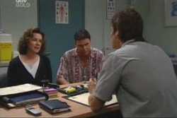 Darcy Tyler, Lyn Scully, Joe Scully in Neighbours Episode 4004