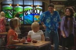 Steph Scully, Penny Watts, Joe Scully, Lyn Scully in Neighbours Episode 