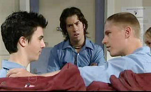 Stingray Timmins, Dylan Timmins, Boyd Hoyland in Neighbours Episode 