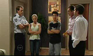 Stuart Parker, Serena Bishop, Stingray Timmins, Karl Kennedy, David Bishop in Neighbours Episode 4722