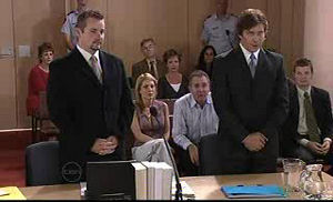 Toadie Rebecchi, Darcy Tyler, Izzy Hoyland, Karl Kennedy, David Bishop, Susan Kennedy in Neighbours Episode 