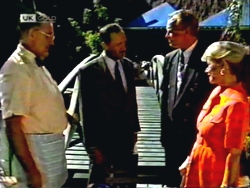 Harold Bishop, Colin Burke, Jim Robinson, Helen Daniels in Neighbours Episode 