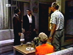 Colin Burke, Dorothy Burke, Jim Robinson, Helen Daniels in Neighbours Episode 1408