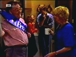 Harold Bishop, Gemma Ramsay, Adam Willis, Madge Bishop in Neighbours Episode 1409