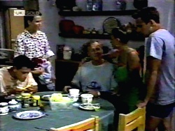 Josh Anderson, Todd Landers, Jim Robinson, Lucy Robinson, Glen Donnelly in Neighbours Episode 