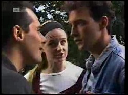 Russell Butler, Phoebe Bright, Stephen Gottlieb in Neighbours Episode 