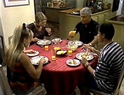 Lauren Carpenter, Danni Stark, Lou Carpenter, Rick Alessi in Neighbours Episode 