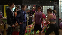 Tyler Brennan, Aaron Brennan, Dustin Oliver, Paige Novak in Neighbours Episode 