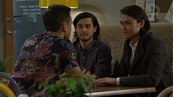 Aaron Brennan, David Tanaka, Leo Tanaka in Neighbours Episode 7463
