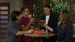 David Tanaka, Aaron Brennan, Leo Tanaka, Amy Williams in Neighbours Episode 7464