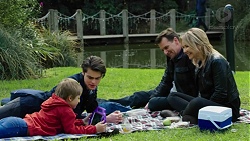 Adam Fitzgerald, Ben Kirk, Lucas Fitzgerald, Steph Scully in Neighbours Episode 