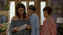 Elly Conway, Angus Beaumont-Hannay, Susan Kennedy in Neighbours Episode 