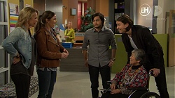 Steph Scully, Amy Williams, David Tanaka, Leo Tanaka, Kazuko Sano in Neighbours Episode 7478