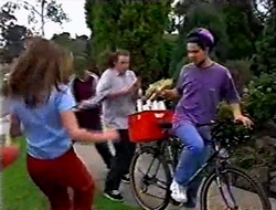 Anne Wilkinson, Billy Kennedy, Toadie Rebecchi, Paper Boy in Neighbours Episode 3008